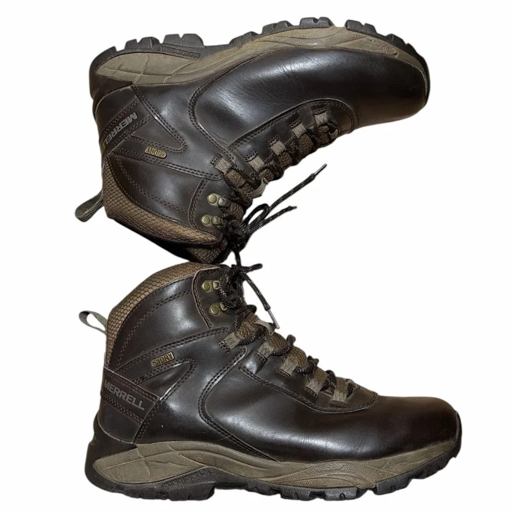 Merrell Vego Mid J311539C Waterproof Hiking Athletic Ankle Boots Brown Mens 9‎